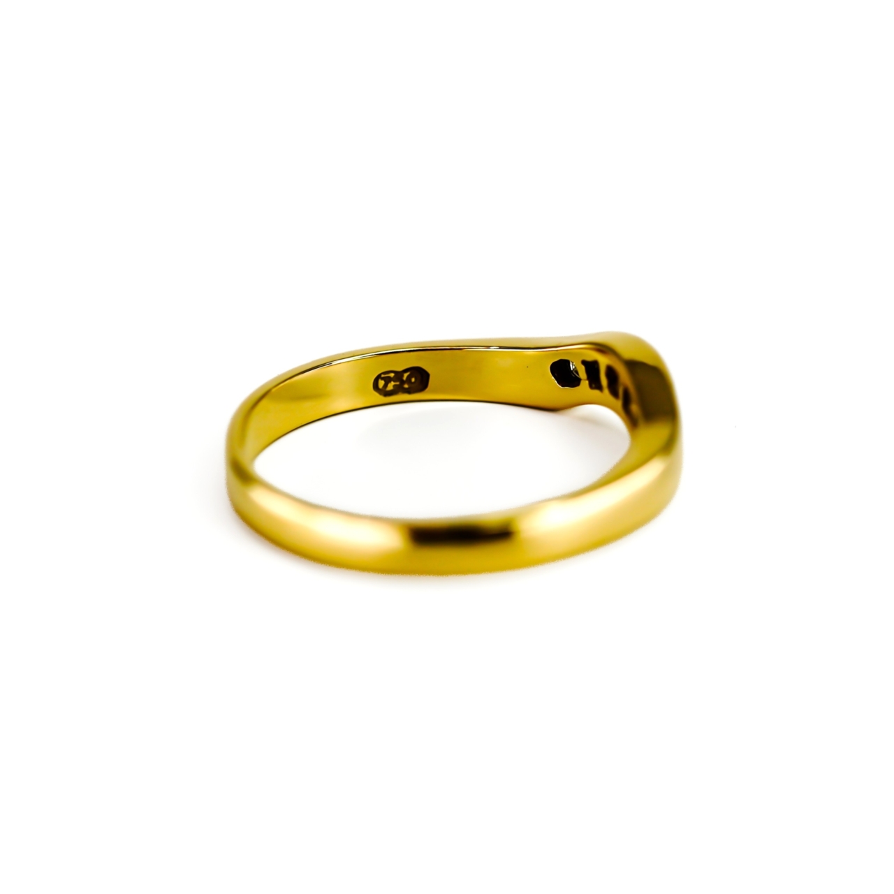 18ct Yellow Gold 3.5mm wide Diamond Curved Ring Band Size P1/2 #71323 18ct Yellow Gold 3.5mm wide Diamond Curved Ring Band Size P1/2 #71323 - Image 6