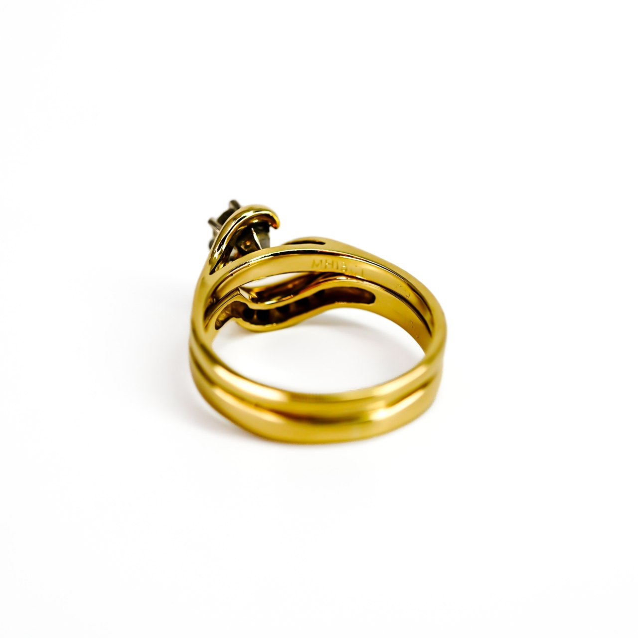 18ct Yellow Gold Diamond Two Ring Set Size P #71324 18ct Yellow Gold Diamond Two Ring Set Size P #71324 - Image 8