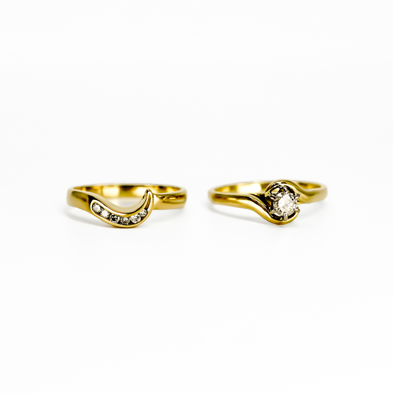 18ct Yellow Gold Diamond Two Ring Set Size P #71324 18ct Yellow Gold Diamond Two Ring Set Size P #71324 - Image 11