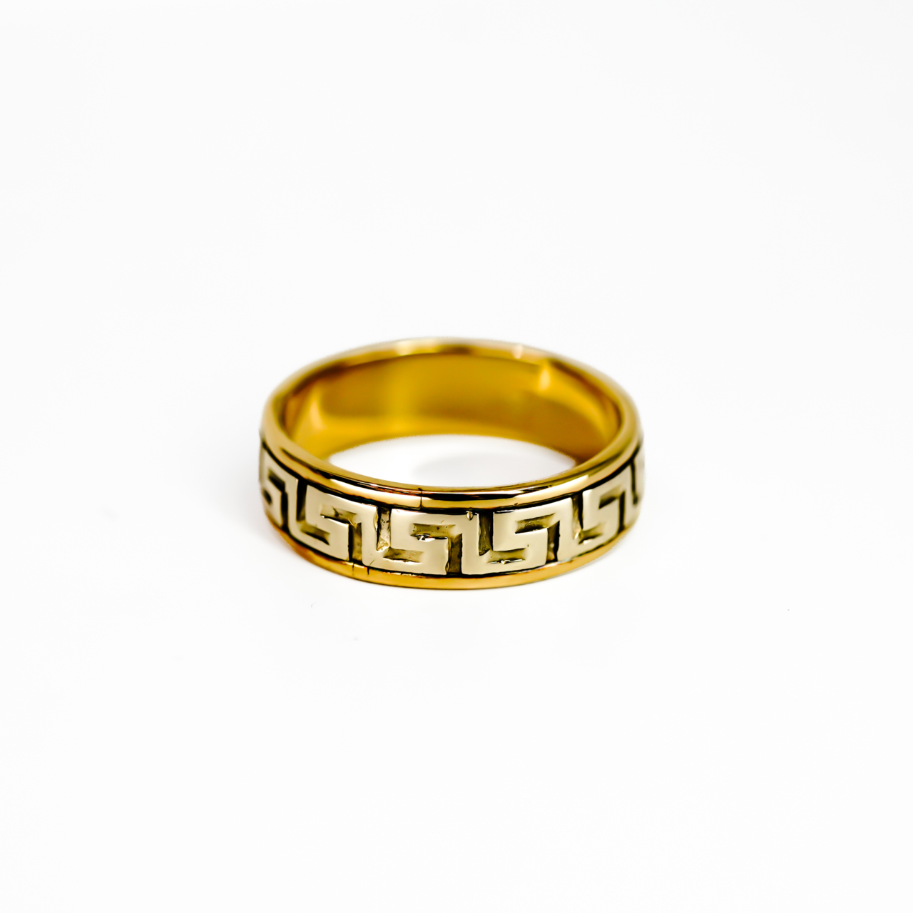 9ct Two-Tone Gold Greek Key / Meander Ring | 7.6g | Size X 1/2 #71253 9ct Two-Tone Gold Greek Key / Meander Ring | 7.6g | Size X 1/2 #71253 - Image 3