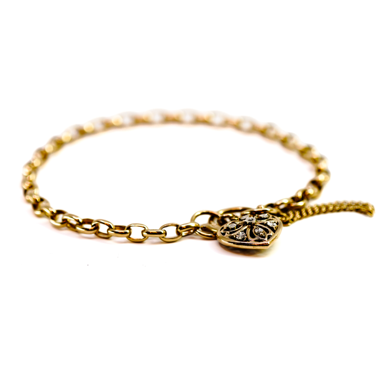 9ct Yellow Gold Diamond Heart Locket Bracelet | 6.7g | 18cm #69431 9ct Yellow Gold Diamond Heart Locket Bracelet | 6.7g | 18cm #69431 - Image 5