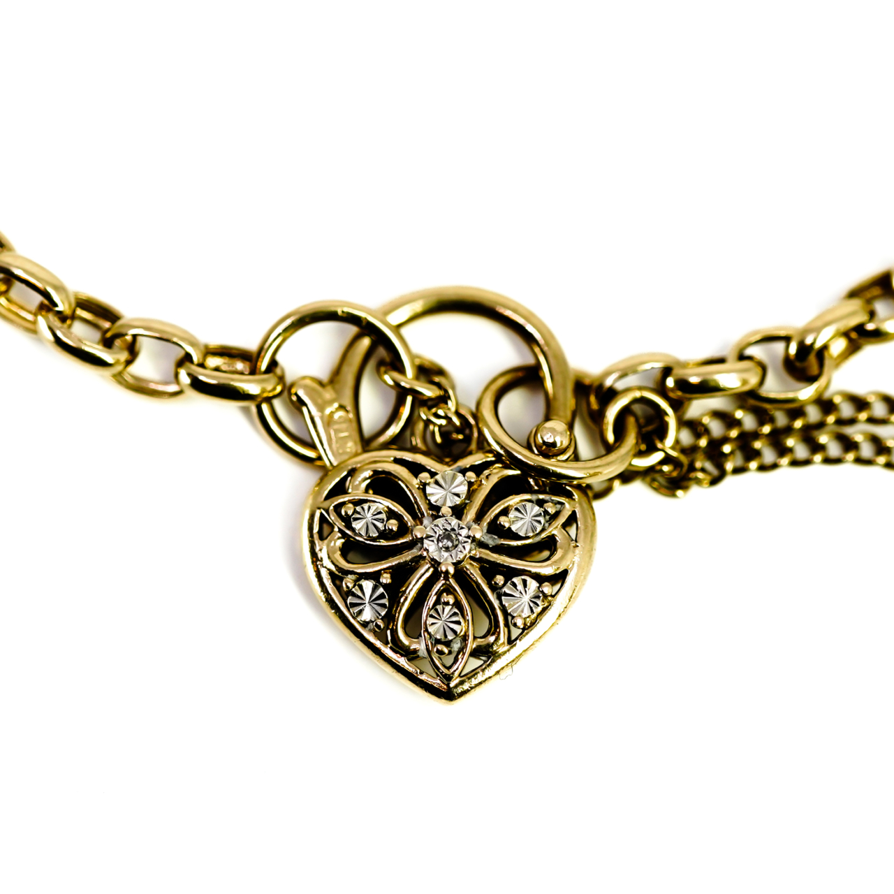 9ct Yellow Gold Diamond Heart Locket Bracelet | 6.7g | 18cm #69431 9ct Yellow Gold Diamond Heart Locket Bracelet | 6.7g | 18cm #69431 - Image 3
