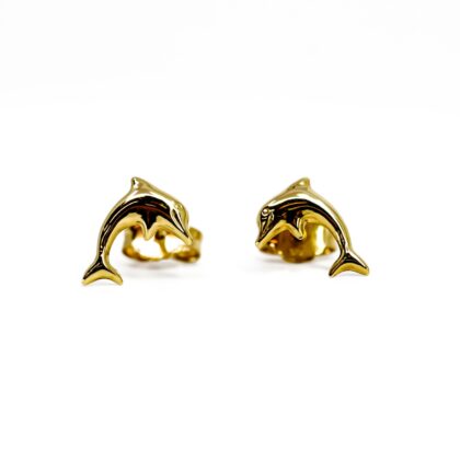 9ct Yellow Gold Dolphin Earrings #70803