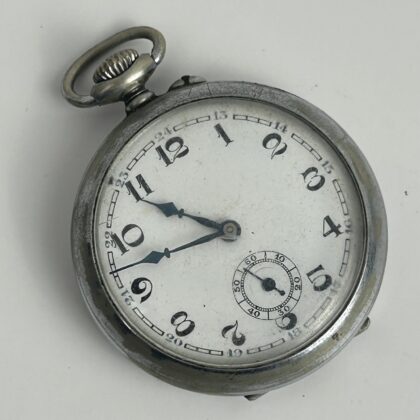 Antique Argentan Fob / Pocket Watch | 44mm | Not Working | Parts or Repair #71447-5