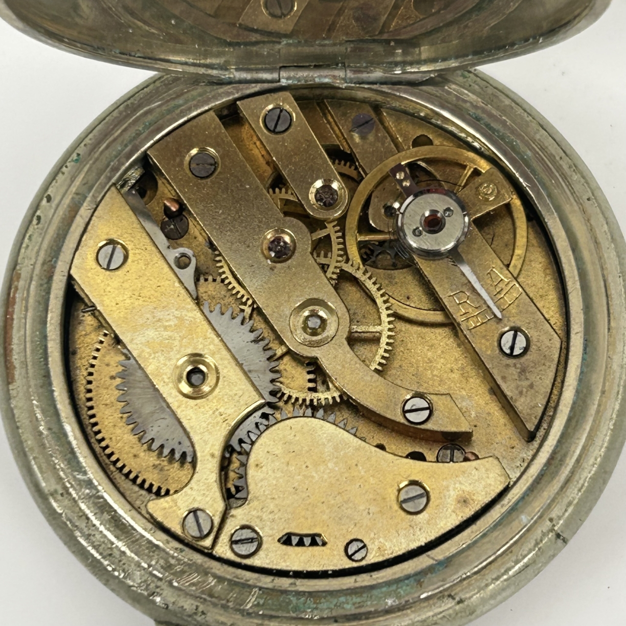 Antique Argentan Fob / Pocket Watch | 45.5mm | Not Working | Parts or Repair #71447-6 Antique Argentan Fob / Pocket Watch | 45.5mm | Not Working | Parts or Repair #71447-6 - Image 6