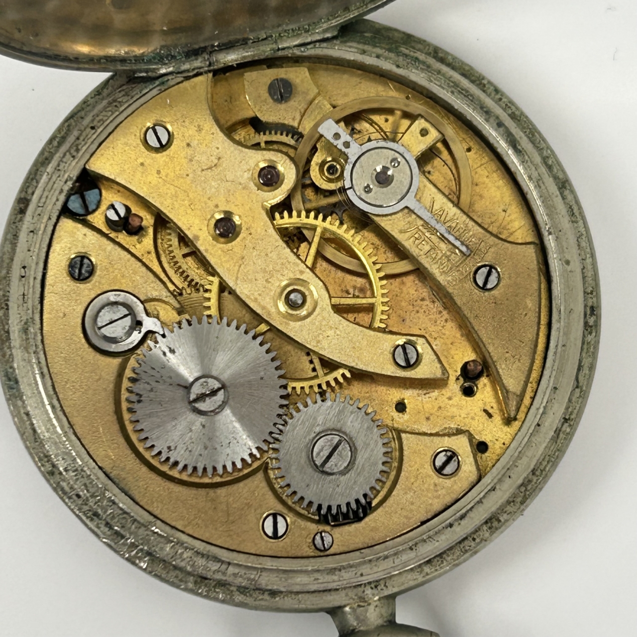 Antique Argentan Fob / Pocket Watch | 48mm | Not Working | Parts or Repair #71447-7 Antique Argentan Fob / Pocket Watch | 48mm | Not Working | Parts or Repair #71447-7 - Image 6