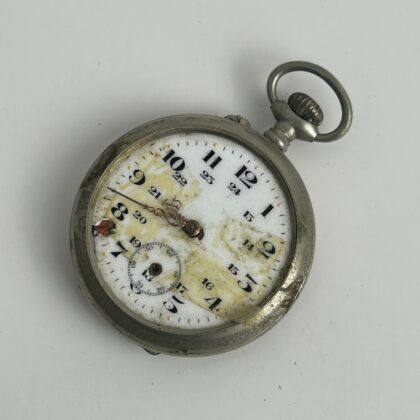 Antique Depose Argentan Fob / Pocket Watch | 49mm | Not Working | Parts or Repair #71447-12