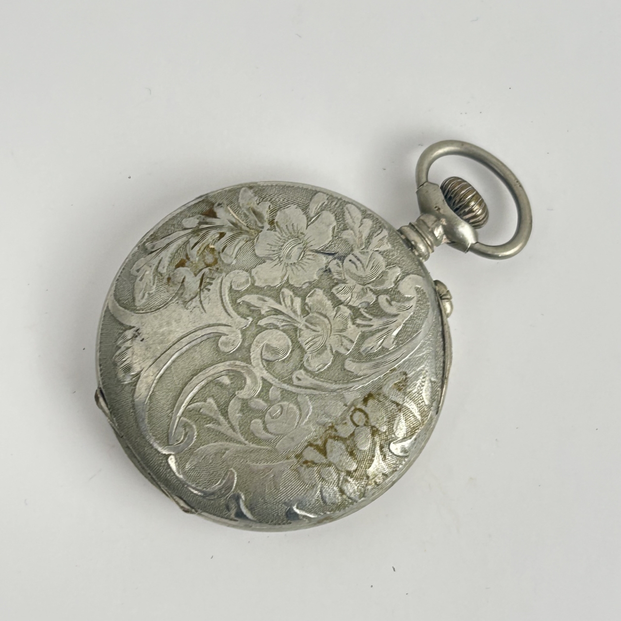 Antique Depose Argentan Fob / Pocket Watch | 49mm | Not Working | Parts or Repair #71447-12 Antique Depose Argentan Fob / Pocket Watch | 49mm | Not Working | Parts or Repair #71447-12 - Image 2