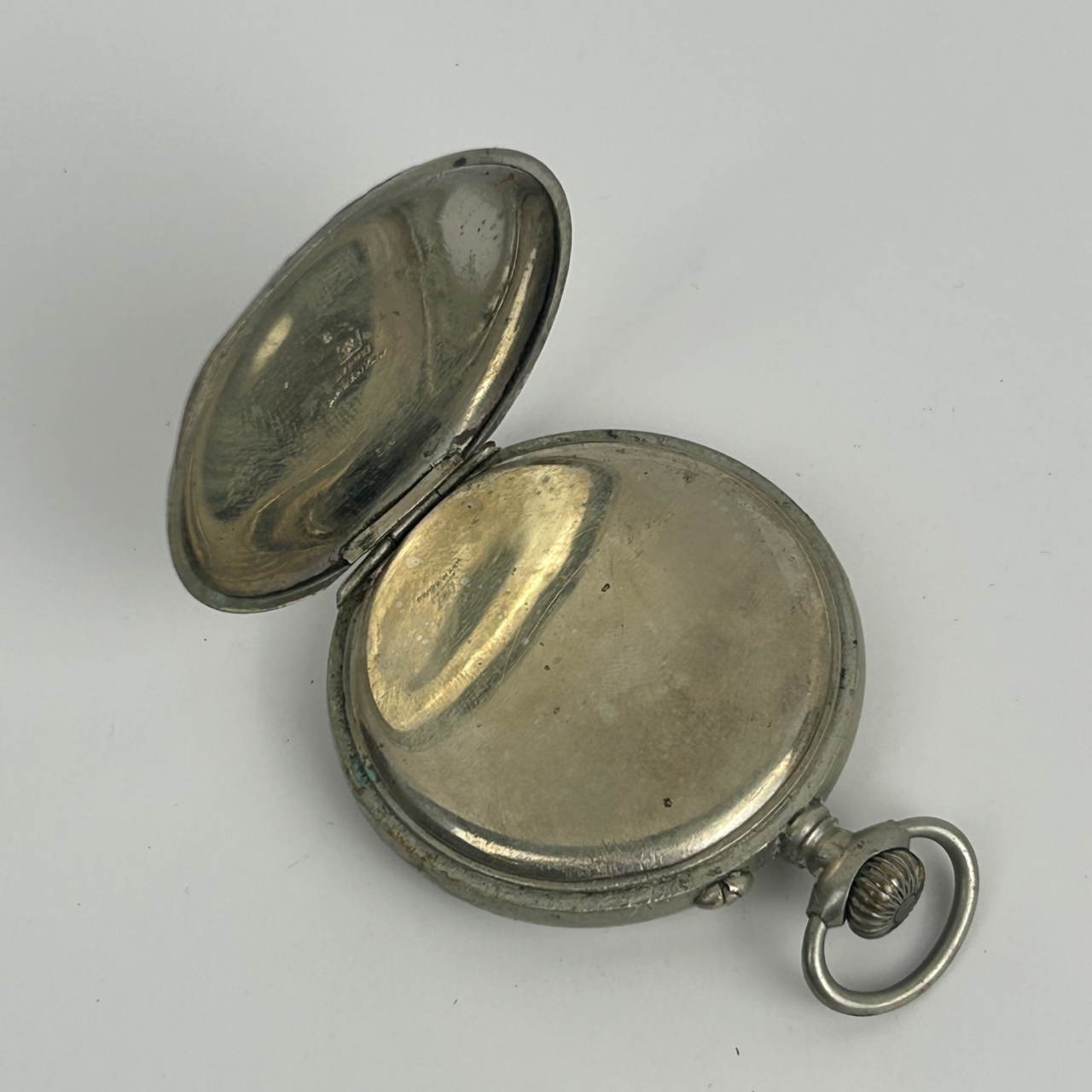 Antique Depose Argentan Fob / Pocket Watch | 49mm | Not Working | Parts or Repair #71447-12 Antique Depose Argentan Fob / Pocket Watch | 49mm | Not Working | Parts or Repair #71447-12 - Image 3