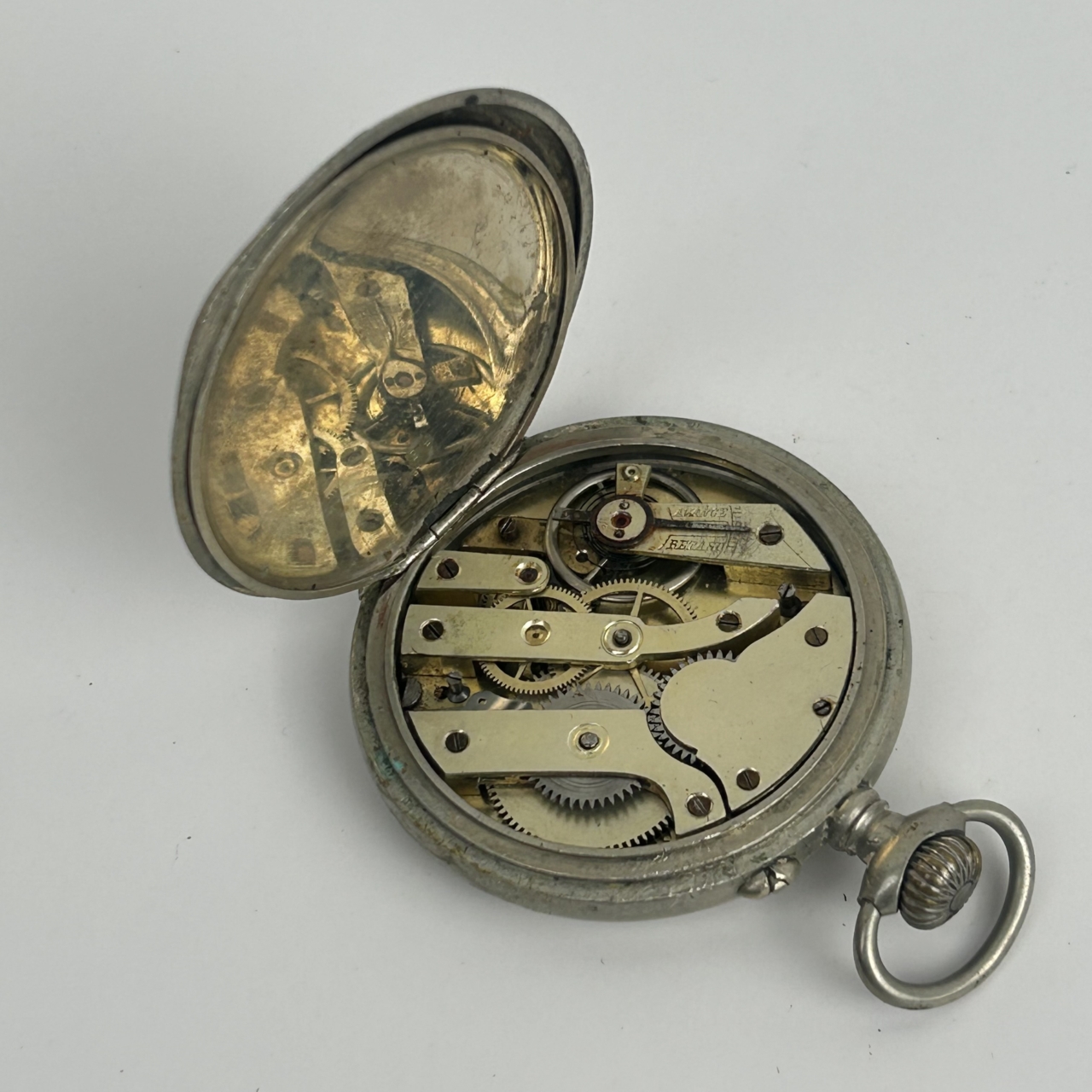 Antique Depose Argentan Fob / Pocket Watch | 49mm | Not Working | Parts or Repair #71447-12 Antique Depose Argentan Fob / Pocket Watch | 49mm | Not Working | Parts or Repair #71447-12 - Image 5