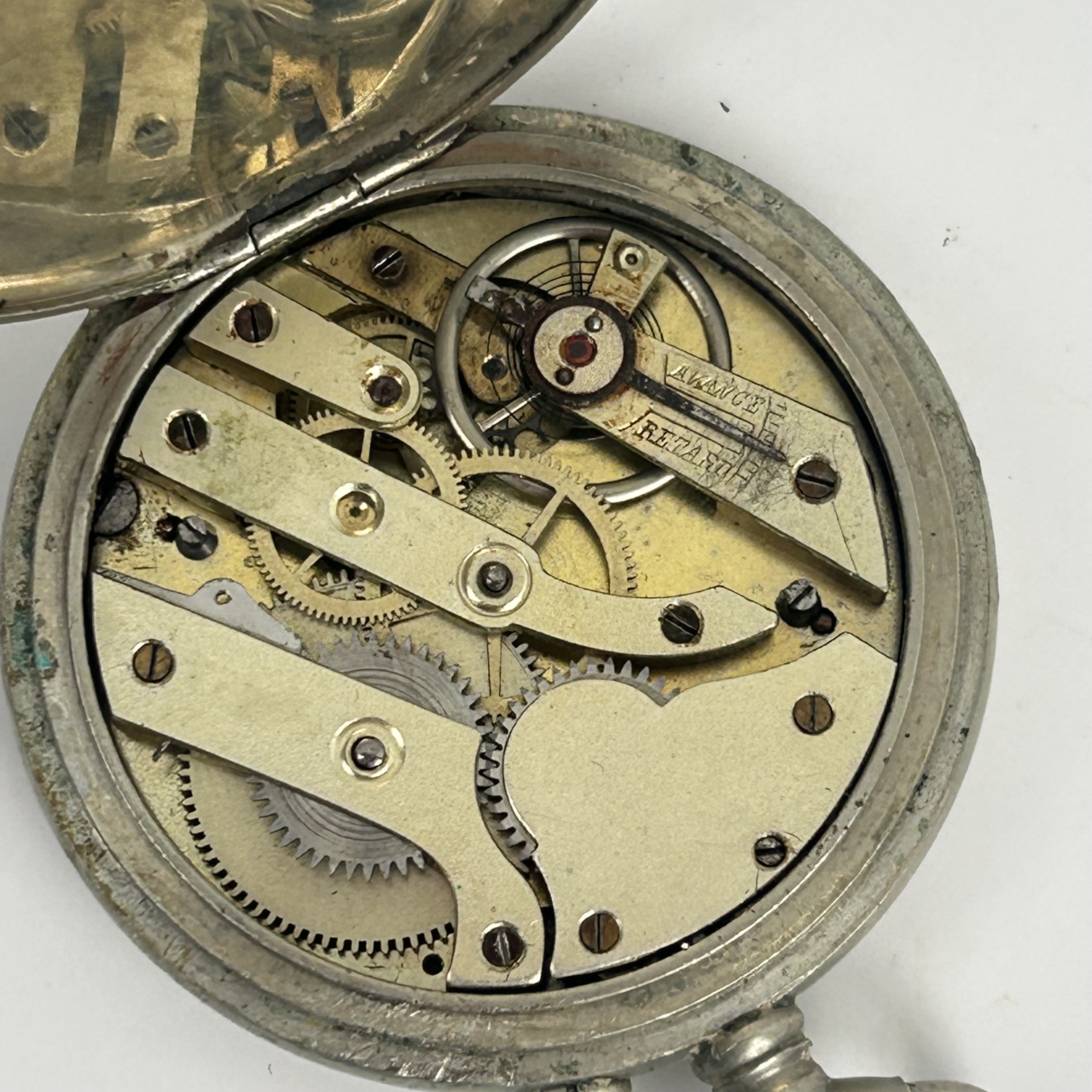 Antique Depose Argentan Fob / Pocket Watch | 49mm | Not Working | Parts or Repair #71447-12 Antique Depose Argentan Fob / Pocket Watch | 49mm | Not Working | Parts or Repair #71447-12 - Image 6