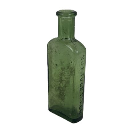 Antique Green Glass Poison Medicine Bottle | "Not To Be Taken" | 13cm #71533