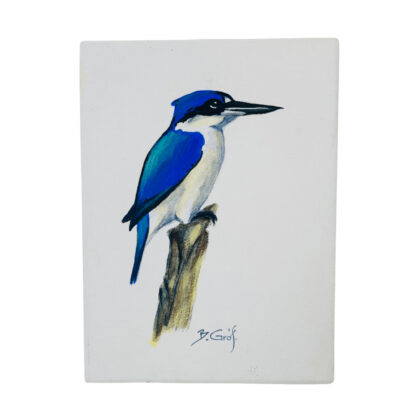 Australian Forest Kingfisher Acrylic Painting by Bela Grof 20 x 15cm #71582-1