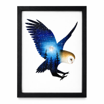 Australian Masked Barn Owl Watercolour Painting | 45 x 32.5cm #71570-4