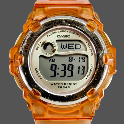 Casio Baby G BG 3000 Module 3136 Translucent Orange Digital Watch #70815