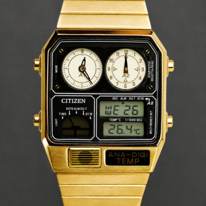 Citizen Ana-Digi Temp 8989-S116872 Gold-Tone 31mm Quartz Watch | Full Set | Warranty to 2029 #71659