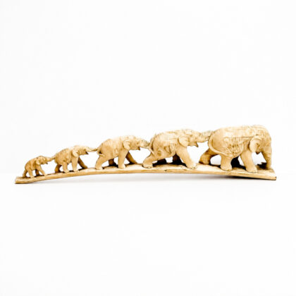 Five Elephant Bridge Bone Carving | Graduated Elephant Family | 21.5cm #71569