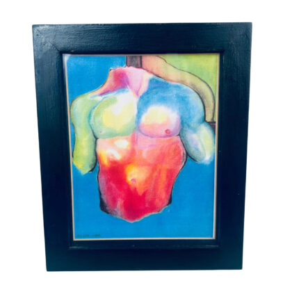 Framed Colourful Male Torso Figurative Artwork 25 x 30.5cm #71222-39