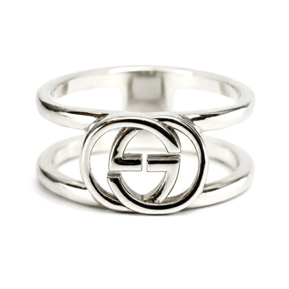 Gucci Interlocking G Sterling Silver Ring | 4.8g | Size 17 | P RRP $600 #71529