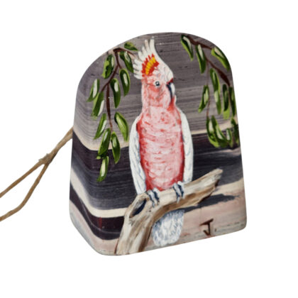 Pink / Major Mitchell's Cockatoo by Gary Johnston Original Australian Oil Painting on Primordial Rock #71589-2