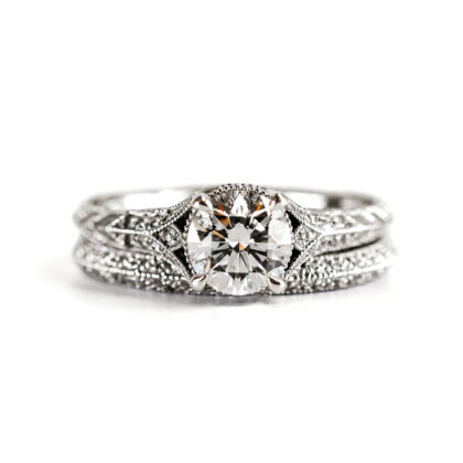 Platinum 1.00ct Diamond Engagement Ring Set | GIA Certified F SI2 | Size L1/2 | 8.7g #71741