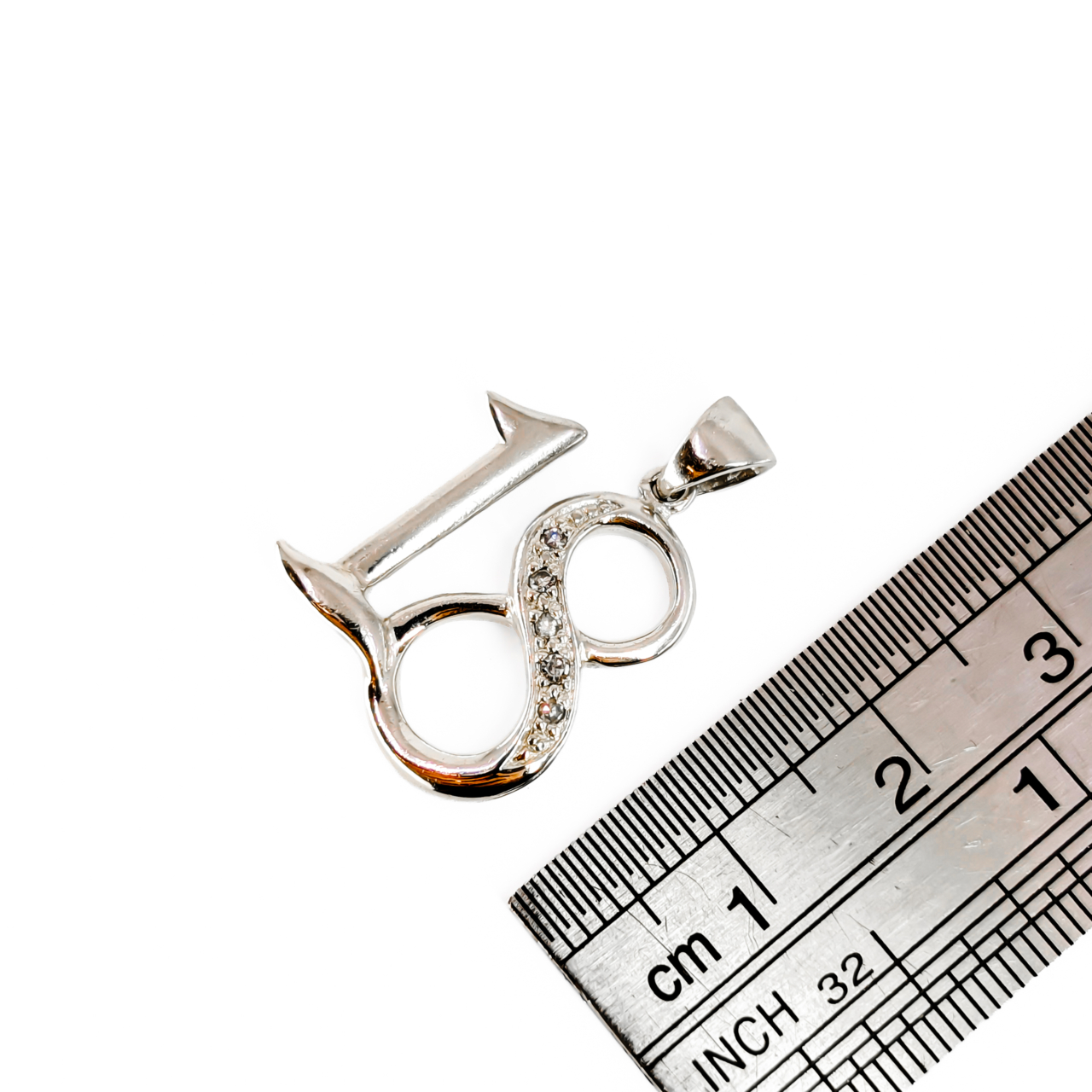 Sterling Silver 18th Birthday CZ Pendant | 3.2g #71600-1 Sterling Silver 18th Birthday CZ Pendant | 3.2g #71600-1 - Image 3
