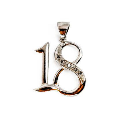 Sterling Silver 18th Birthday CZ Pendant | 3.2g #71600-1