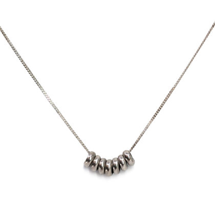Sterling Silver 7 Lucky Rings Necklace | 44cm | 4.1g #71621