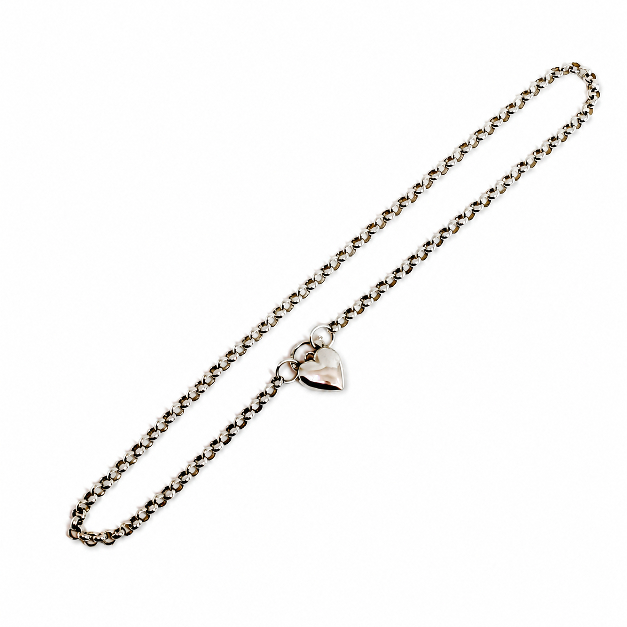 Sterling Silver Belcher Chain | CZ Heart Clasp | 45cm | 19.7g #71598 Sterling Silver Belcher Chain | CZ Heart Clasp | 45cm | 19.7g #71598 - Image 4
