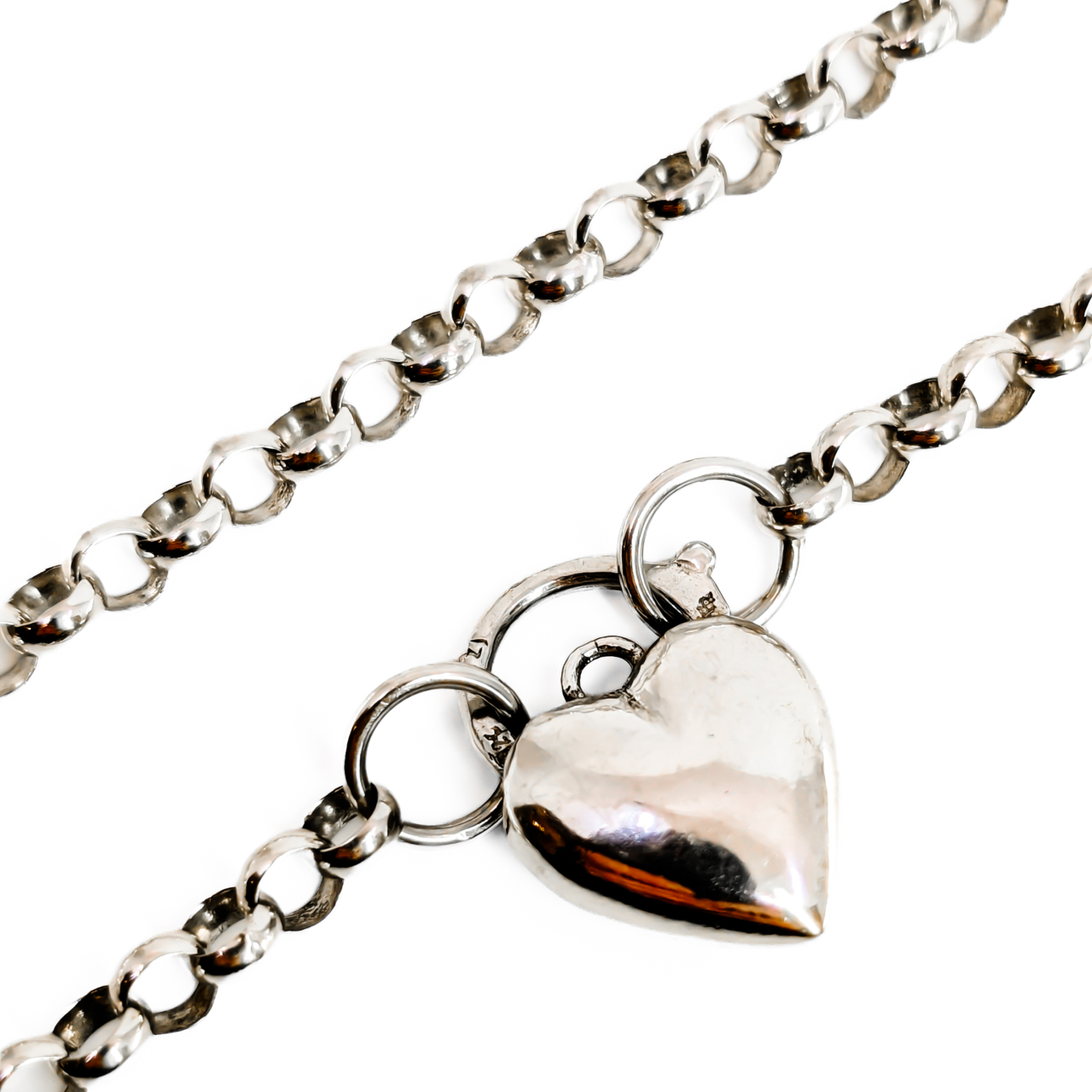 Sterling Silver Belcher Chain | CZ Heart Clasp | 45cm | 19.7g #71598 Sterling Silver Belcher Chain | CZ Heart Clasp | 45cm | 19.7g #71598 - Image 3
