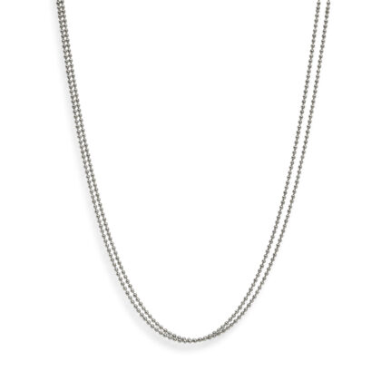Sterling Silver Double Strand Ball Chain Necklace | 42cm | 6.0g #71600