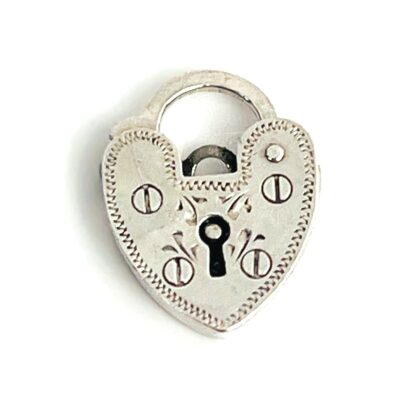 Monty's Sterling Silver Heart Padlock Clasp Charm 11.3mm #4255-89