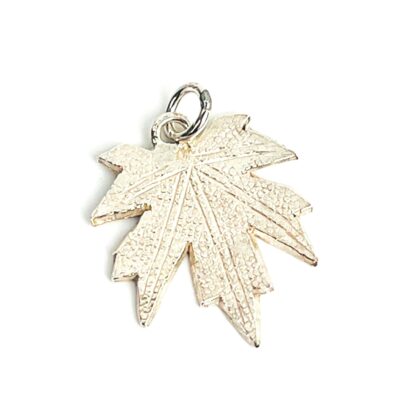 Sterling Silver Maple Leaf Pendant Charm 17mm #4255-96