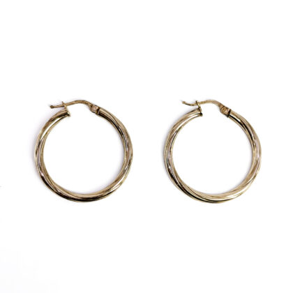 Sterling Silver Twisted Hoop Earrings | 4.8g | 30mm #70426