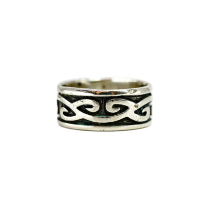 Monty's Sterling Silver Wave Pattern Ring | 6.9g | 6.7mm Wide Size X #71534