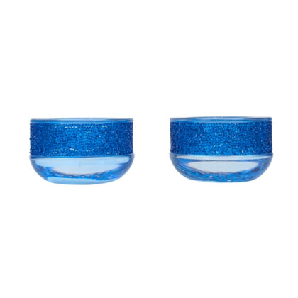 Swarovski Crystal Tealight Candle Holders 5136916 | Pair | Blue | Boxed #71590