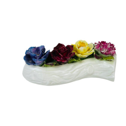 Monty's Vintage Aynsley Hand Modelled & Hand Painted Bone China Floral Log Ornament 12cm #71589-44