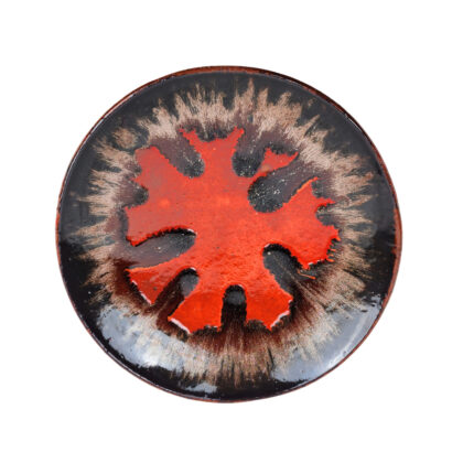 Monty's Vintage Crista Handmade Studio Pottery Orange & Black Decorative Plate 25.5cm #71222-47