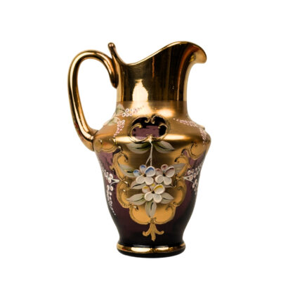 Vintage Hand Painted Lustreware Floral Ceramic Jug 16cm #71589-49