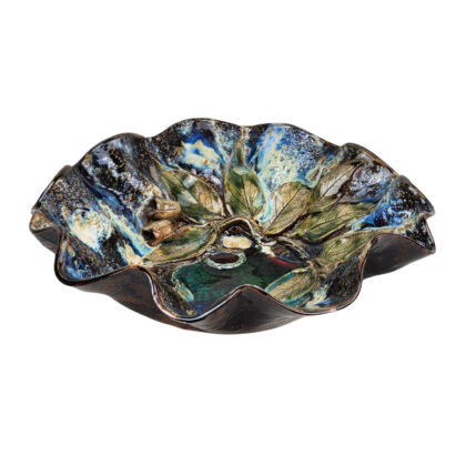 Vintage Heather Long Kurwongbah Australian Studio Pottery Gumtree Bowl 35cm #71589-21