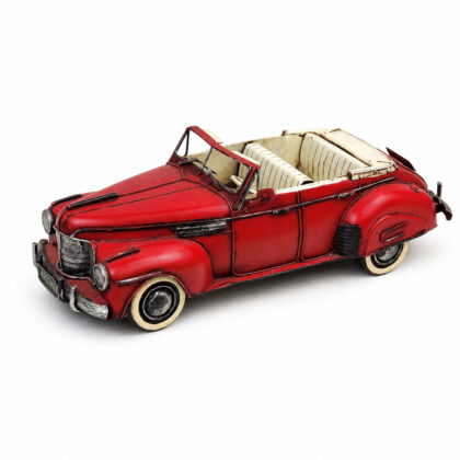 Vintage Style Red Convertible Metal Model Car Approximately 35cm #71575
