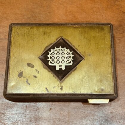 Vintage Velvet & Brass Tone Playing Card Box 15 x 11cm #71222-45