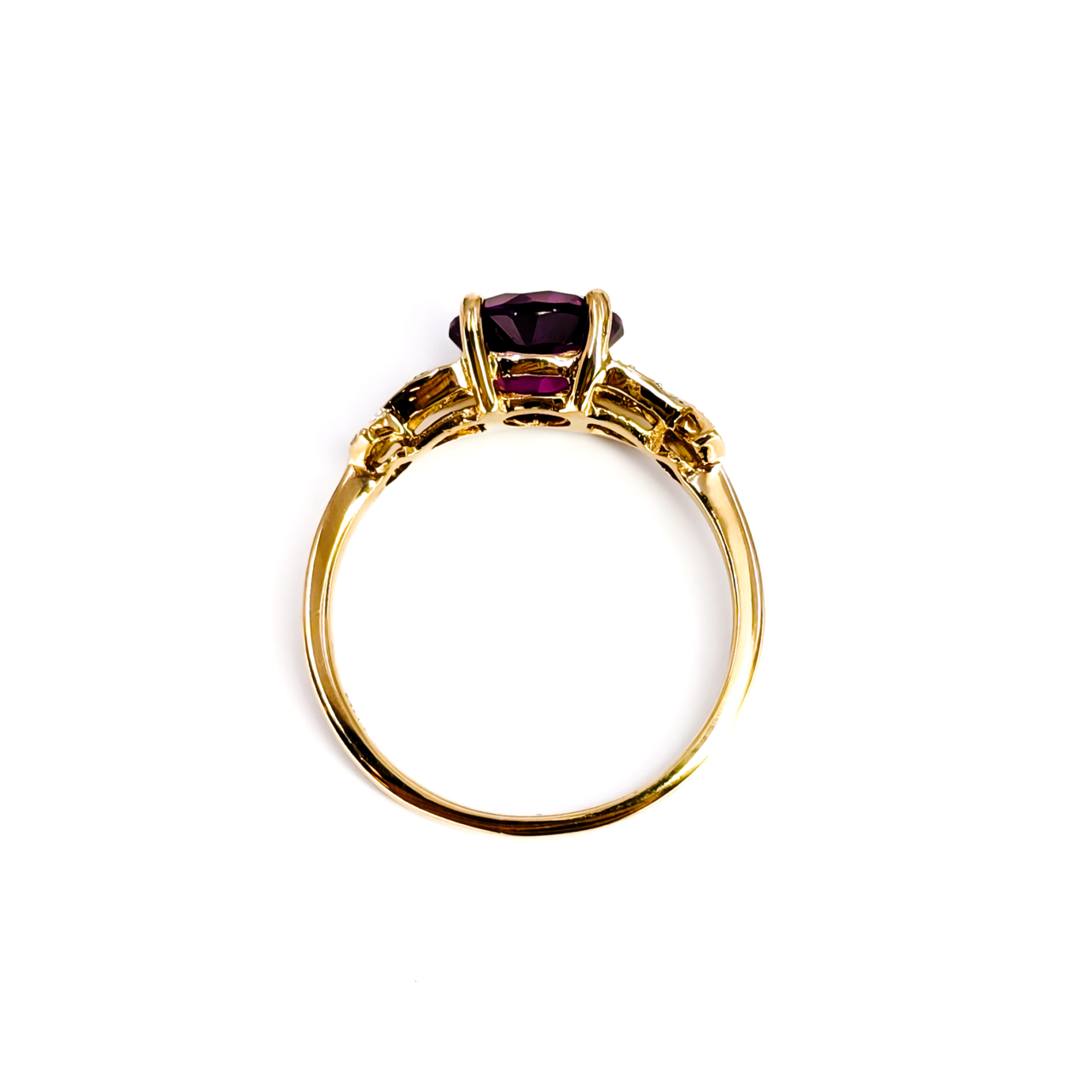 10ct Yellow Gold Synthetic Pink Sapphire & Natural Diamond Ring | Size P | 3.1g #71819 10ct Yellow Gold Synthetic Pink Sapphire & Natural Diamond Ring | Size P | 3.1g #71819 - Image 6