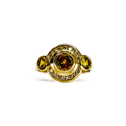 Monty's 14ct Yellow Gold Yellow Sapphire & Diamond Ring Size O | 4.9g | Valuation $5,450 #69802