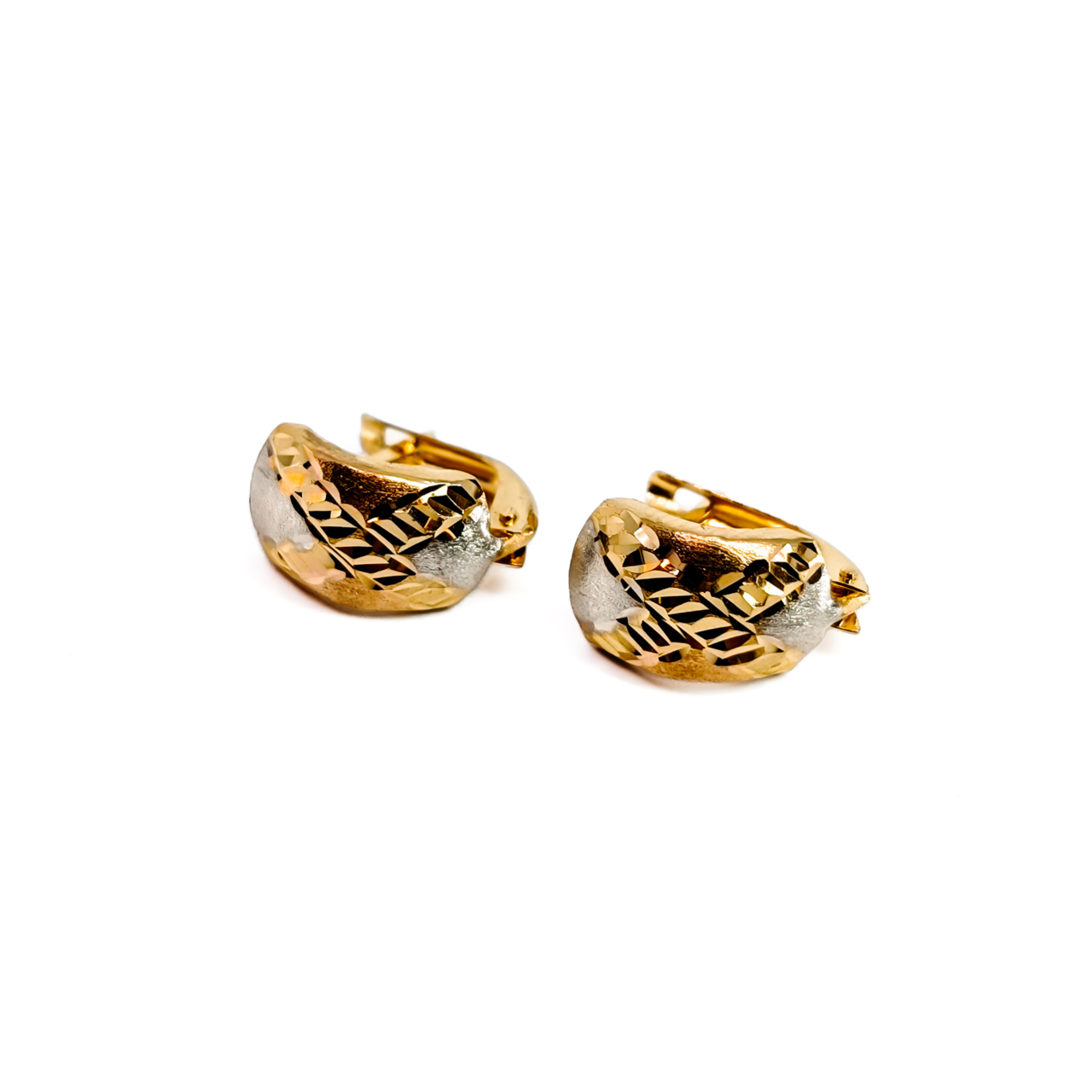 18ct Two-Tone Gold Earrings | 1.1g | 7.3mm Wide #71781 18ct Two-Tone Gold Earrings | 1.1g | 7.3mm Wide #71781 - Image 4