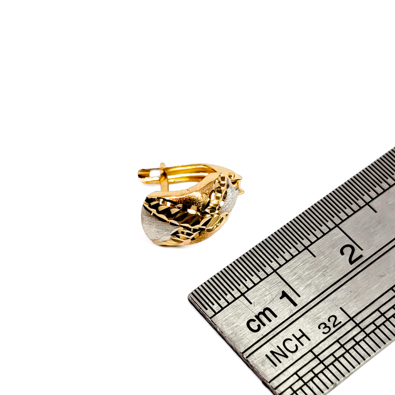 18ct Two-Tone Gold Earrings | 1.1g | 7.3mm Wide #71781 18ct Two-Tone Gold Earrings | 1.1g | 7.3mm Wide #71781 - Image 5
