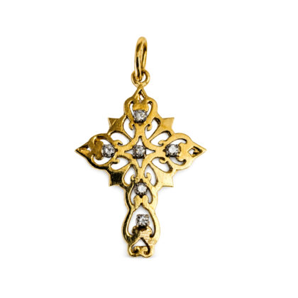 18ct Yellow Gold Diamond Cross Pendant | Approx. 0.20ct | 3.7g #71872