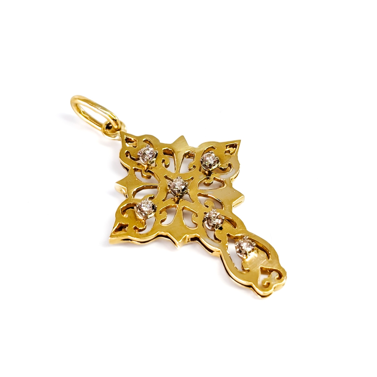 18ct Yellow Gold Diamond Cross Pendant | Approx. 0.20ct | 3.7g #71872 18ct Yellow Gold Diamond Cross Pendant | Approx. 0.20ct | 3.7g #71872 - Image 3