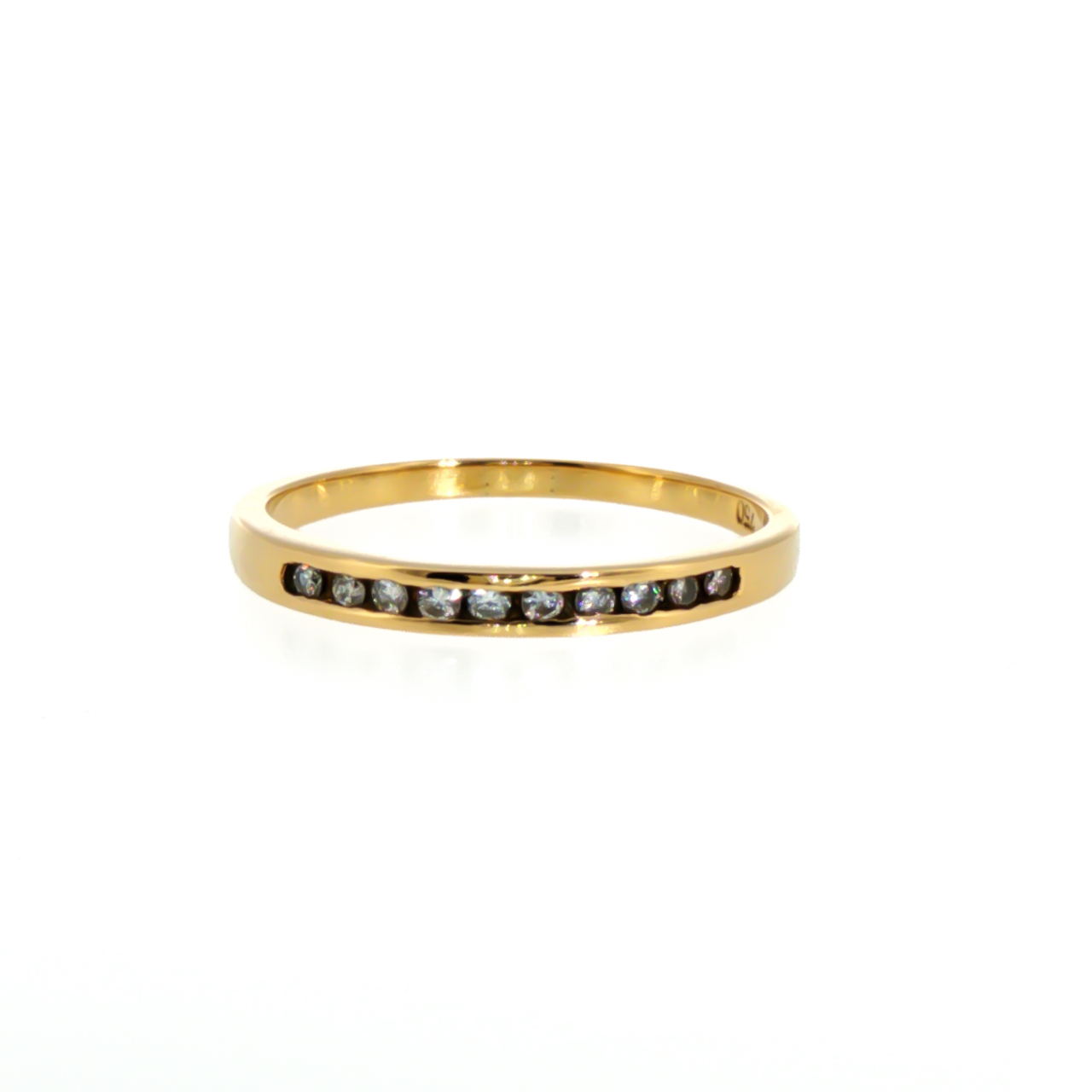 18ct Yellow Gold Natural Diamond Eternity Band Ring | Size P | 2.4g | 2.5mm #71825 18ct Yellow Gold Natural Diamond Eternity Band Ring | Size P | 2.4g | 2.5mm #71825