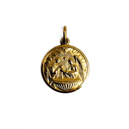 Monty's 18ct Yellow Gold Ricordo del Battesimo Baptism Medal Pendant | 4.6g | 20mm #71495